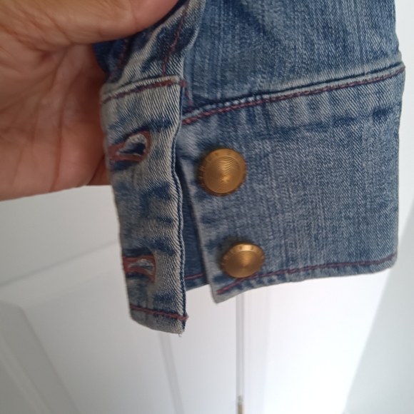 CLEARANCE SALE!! Christine Alexander Light Blue Fitted Jean Jacket - Picture 10 of 16